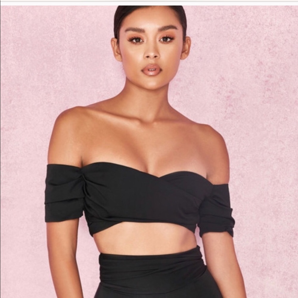 House of CB black crop top